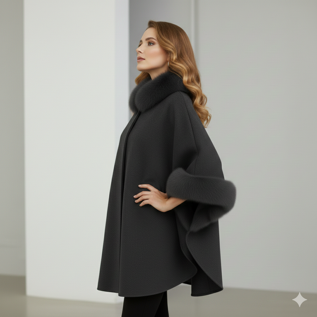 Windsor Fur-Trim Wrap Coat