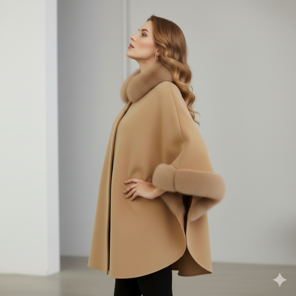 Windsor Fur-Trim Wrap Coat