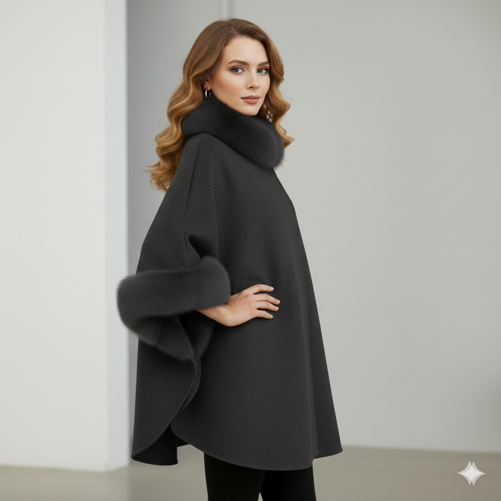 Windsor Fur-Trim Wrap Coat